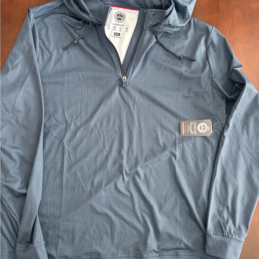 Men's Lightweight Blue Hooded Shirt